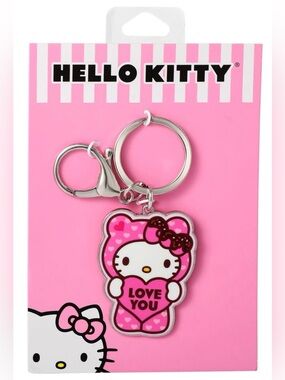 Hello Kitty Pink Heart 'Love You' Key Charm- 2026 Licensed Sanrio